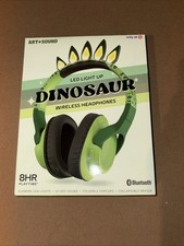 LED Light Up Dinosaur Wireless Bluetooth Headphones Kids NEW IN BOX