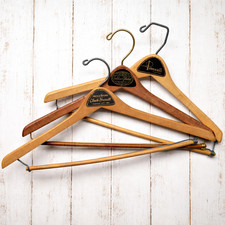 Lot of 3 1950s-60s Vintage Wood Hangers Advertising Clothes Suit Hangers Lot 5