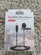 Lavalier Lapel Black Microphone Model JH-041 4.9foot Lightening Cable For Iphone