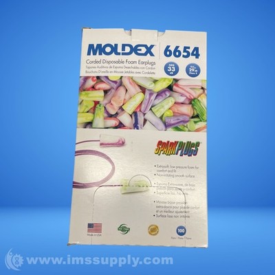 Moldex 6654 Corded Disposable Foam Earplugs FNFP