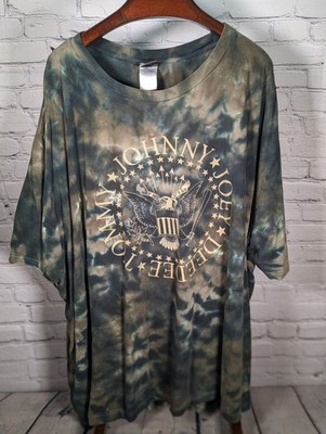 Vtg RAMONES ''Hey Ho Let's Go'' Green Rock T Shirt Liquid Blue Men s 7X Tie Dye