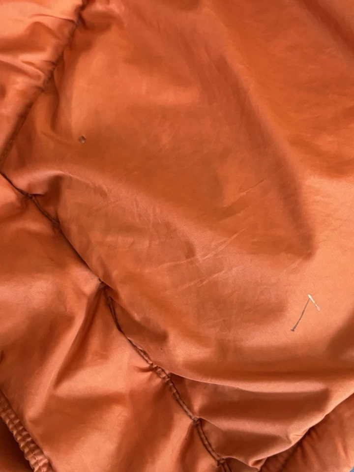 Chaqueta acolchada vintage Nike para hombre talla M naranja quemado Y2K chaqueta ligera rara Foto 3 de 4