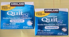 Nicotine Quit-2. 300 Pieces 2mg Quit Ice MINT Gum - 300 Pieces Exp 01/2027