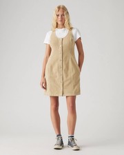 Levi’s Women’s Tuli Slim Cut Corduroy Mini Dress Size Medium Beige