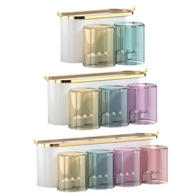 Toothbrush Stand and Toothpaste Applicator for Bathrooms Wall Mount Storage Box