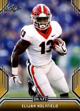 ELIJAH HOLYFIELD Son of Evander,  WWE Georgia Bulldogs 2019 Leaf GOLD RC