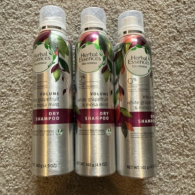 3x HERBAL ESSENCES DRY SHAMPOO WHITE GRAPEFRUIT MINT & MOSA MINT 4.9oz