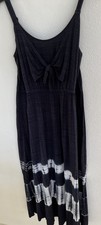 Lane Bryant Womens Maxi Dress Plus Sz 18/20 Navy Blue Tie Dye Knotted Front