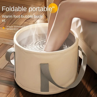 Foldable Foot Soak Bath Tub Portable Heat Preserving Deep Basin Spa Bucket