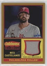 2025 Topps Heritage Clubhouse Collection Relic Gold 66/99 Nick Castellanos tw0