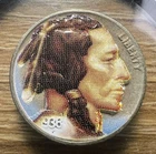 Colorized Buffalo Nickel - Actual Coin Shown - Free Shipping & Tracking INV#137