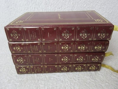 Shakespeare The Complete Works in 4 Hardback Volumes Heron, Red Leather Bound