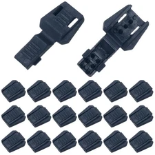 0.7" Zipper Pull Cord Lock, Plastic Shoe Lace End Clips, 50 Pack Navy Blue