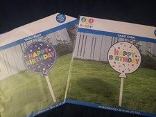 2 New Large Happy Birthday Yard Signs.