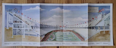 Orig. 1936 Kunstdruck Olympiastadion Berlin 23x59cm mit FA Technik Olympia 11 S. - Bild 1 von 4
