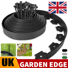10/20/30/40Metre Flexible Garden Border Grass Lawn Path Edging With Plastic Pegs