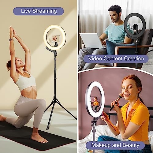 Sensyne 12" Ring Light with 62" Tripod Stand LED Selfie Circle Light - BLACK - Bild 2 von 5