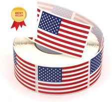 500 American Flag Stickers, 2" x x 1.2", Multicolor Red, White, Blue 