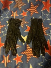 Vintage Black Leather Gloves Driving
