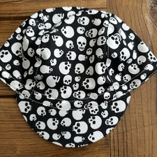 SOLID WHITE BLACK SKULLS HEX-TEK® Wicking Polyester Team Cycling Cap NEW !!