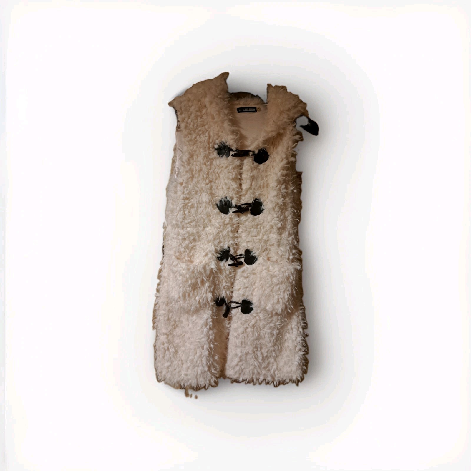 ✨ GILET EL CHARRO IN PELO SINTETICO BIANCO – VINTAGE ITALIANO ✨