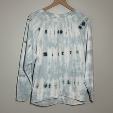 Blue Tie Dye Sweatshirt Women s Large Oversized Crewneck Lounge Casual Top XS