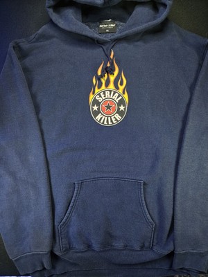 Vintage 90s Serial Killer Skateboards Flame Center Logo Hoodie, Sz XL (23x29'')