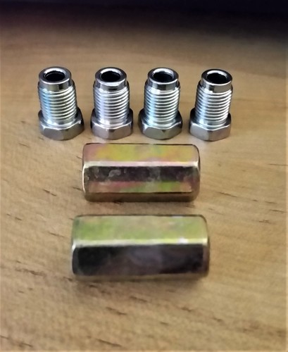 SALE 3/16" Brake Line Repair Kit M10 Inverted Flare 4x Tube Nuts 2x Unions - Picture 5 of 6