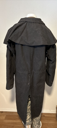 Outback Trading Co. Men's Black Oliskin Canvas Duster Trench Coat - Size Large - Picture 2 of 7