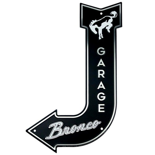 FORD BRONCO GARAGE J FLECHA METAL LETRERO EN RELIEVE 11.5"" X 17.5"" LOGOTIPO FALTANTE - Imagen 3 de 4