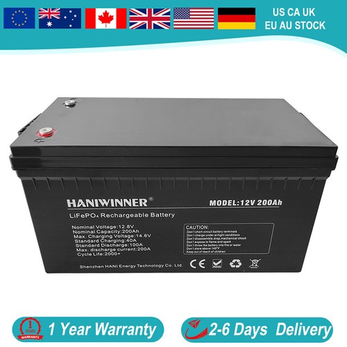LiFePO4 12V 200Ah Deep Cycle Li-Ion Battery with BMS for RV Solar Trolling Motor