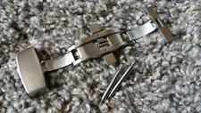 18mm POLISHED Stainless Steel Butterfly Deployment Clasp Buckle With Push Button