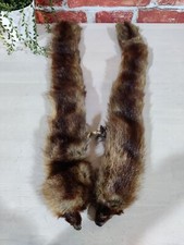 VINTAGE WOMENS BROWN FUR REAL MINK SKIN SHAWL SCARF WRAP ANTIQUE COLLAR STOLE