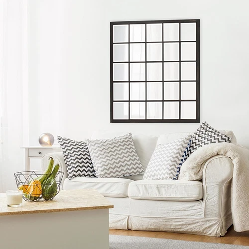 Howard Elliott Superior Hanging Rectangular Window Design Wall Mirror, Accent, - Picture 6 of 8