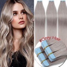 40pcs Tape In Human Hair Extensions Skin Weft Real Thick Full Head Balayage 100g