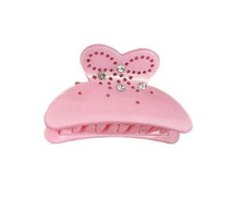 NEW Pink Bow Hair Claw Hair Clip Hair Accessory Rhinestones Coquette Cute Gift