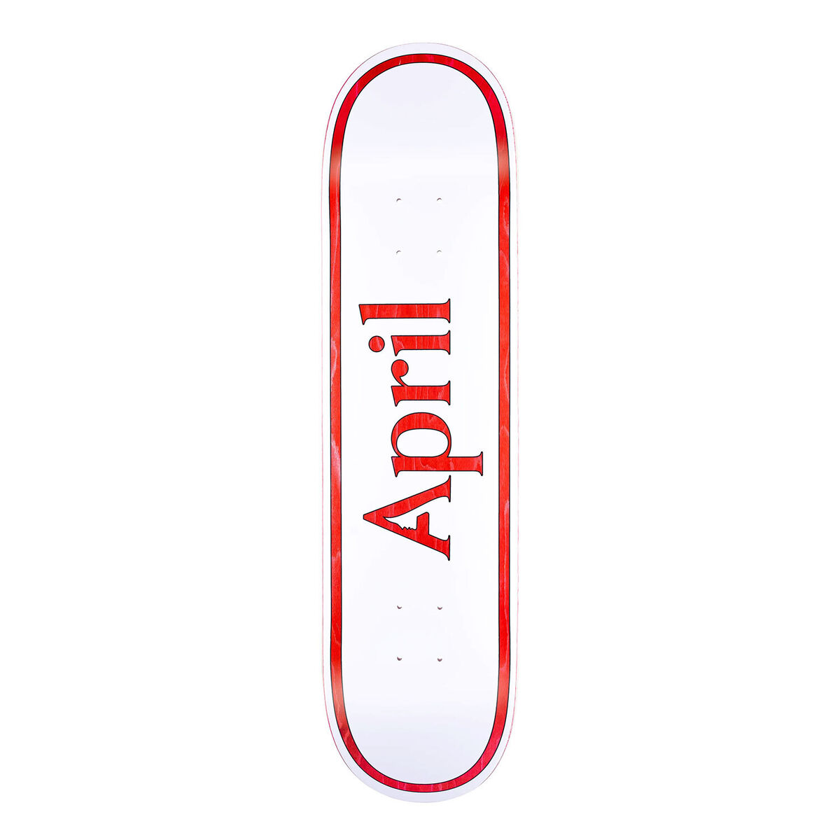 April Skateboard Deck OG Logo White/Red 8.25 April Skateboard Deck OG Logo White/Red 8.25