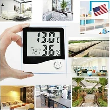 New Digital LCD Temperature Humidity Hygrometer Room Indoor Thermometer Clock HO