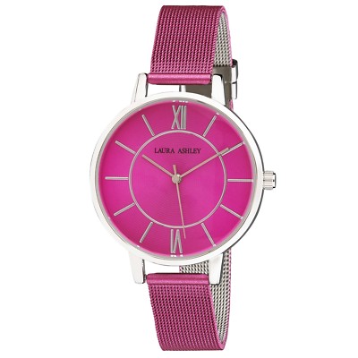 Laura Ashley Women's Colored Mesh Band Roman Numeral Watch