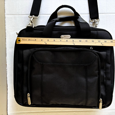 Targus Traveler Black Briefcase (14x12x5) 3 Compartments w/ Many Pockets Black