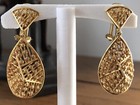 Vintage 18KYG Dangle Drop Clip Earrings 13.6 Grams — photo 1