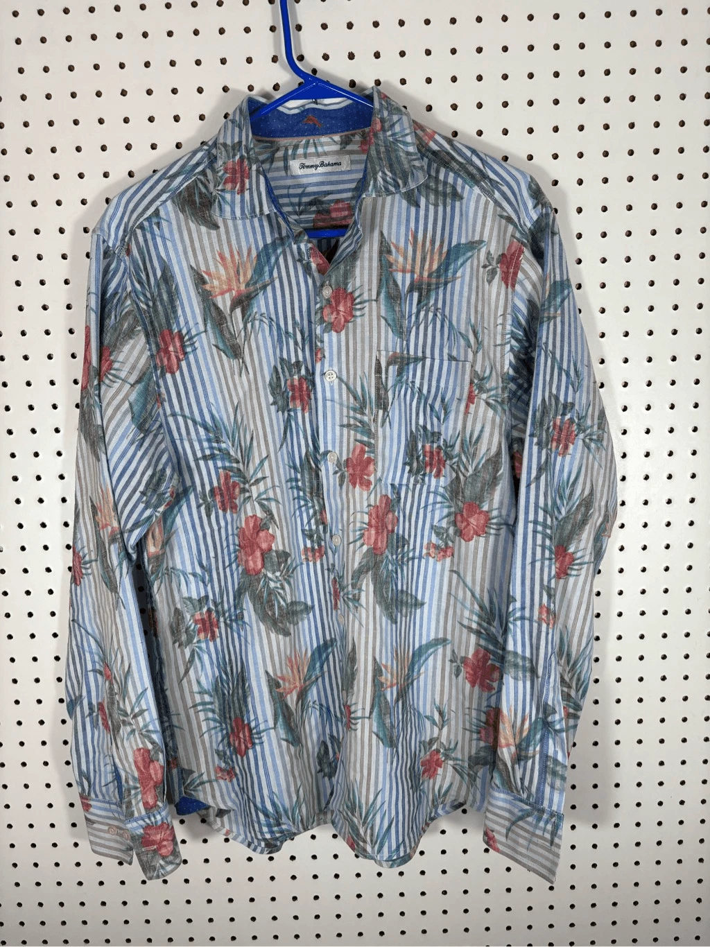 Tommy Bahama tropical floral button down linen shirt size M