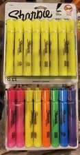 2x 8 Ct Sharpie Highlighters Tank Style Chisel Fluorescent Yellow & Multi Color