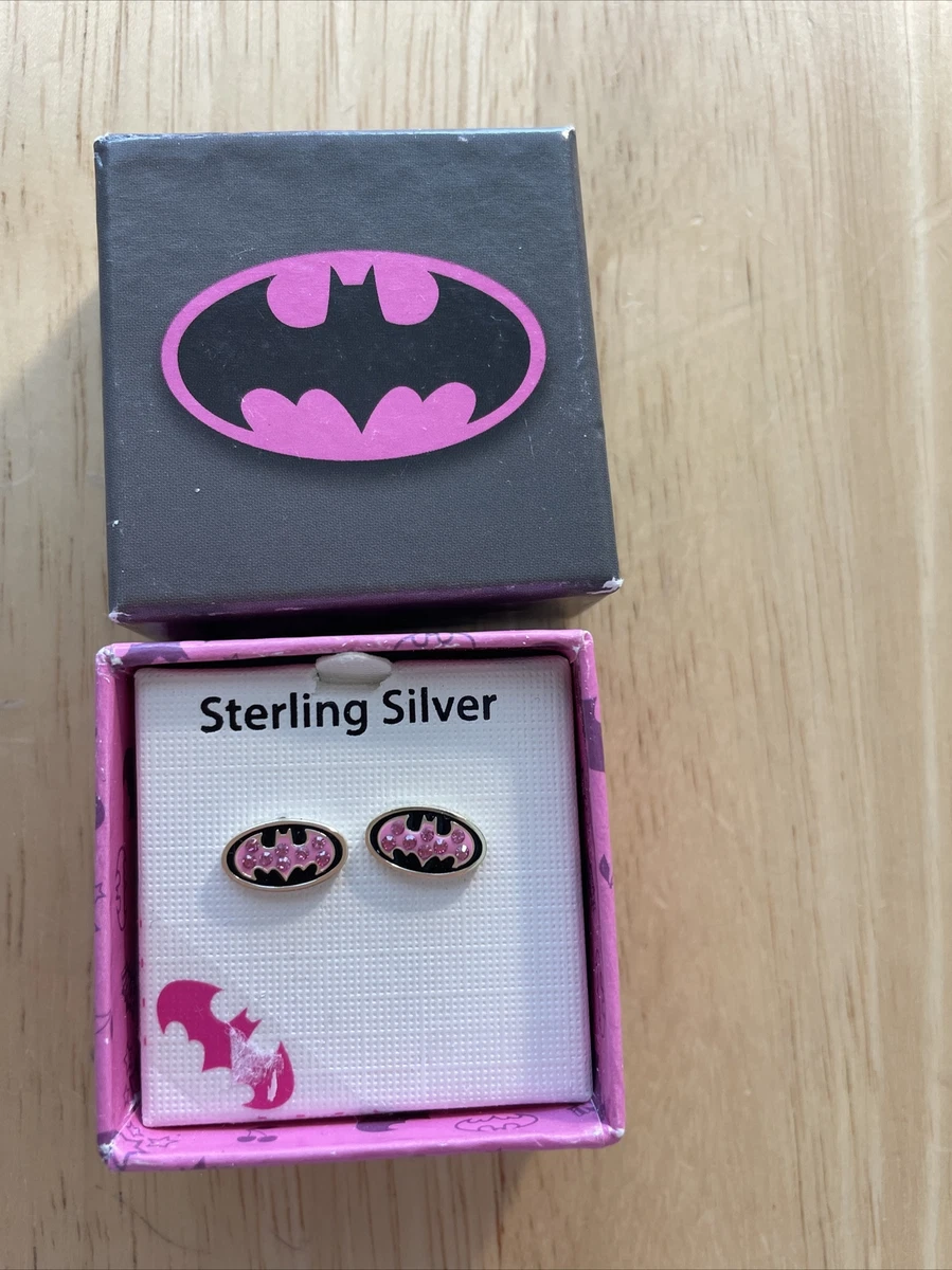 MKENDN Vintage 100% 925 Sterling Silver Batman Stud Earrings Personality  Minimalist Ear Jewelry Accessories Neo-