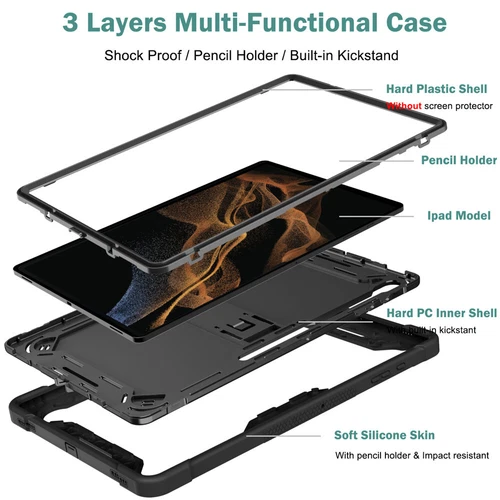 Tablet Case Armor Shockproof Cover For Samsung Galaxy Tab S10 S9 FE Plus Ultra - Picture 20 of 54