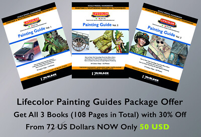 Lifecolor Painting Guides Package Offer Vol.1, Vol.2, Vol.3 Only 50 USD (was 72)