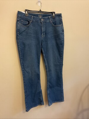 NWT Lee Riders Jeans Women's 14 Petite Blue Mid Rise Boot Cut Denim
