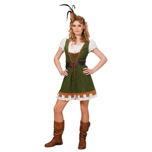 Miss Robin 3-tlg. Damenkostüm Fasching Karneval Damen Kostüm Hut Kleid Gürtel - Bild 2 von 6