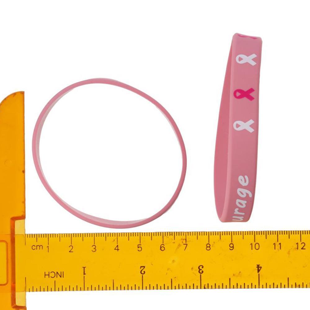 18 Pcs Durable Pink Bracelet Courage Silicone Bracelet Wrist Strap eBay
