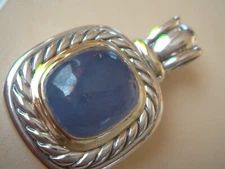$1600 DAVID YURMAN 14K,SS EXTRA LARGE ALBION CHALCEDONY ENHANCER